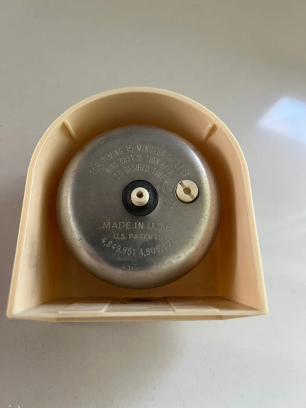 Sunbeam Vintage Cream and Red Mechanical Kitchen Timer